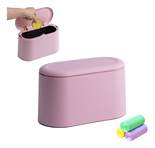 Cubo De Basura Pequeno Para Mesa De Comedor Con Tapa, Cubo D