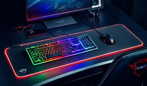 Mouse Pad Rgb Xxl Trust Gxt 764 Glide 93x30cm Designed For G