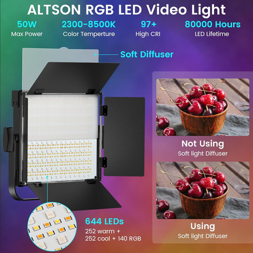 Kit De Iluminación Rgb Con Luces Led Bicolor De Estudio