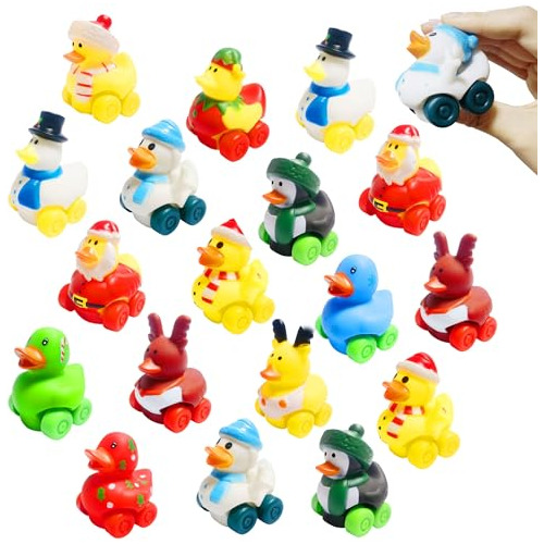 18 Pcs Patitos De Goma De Navidad Juguetes De Autos De ...