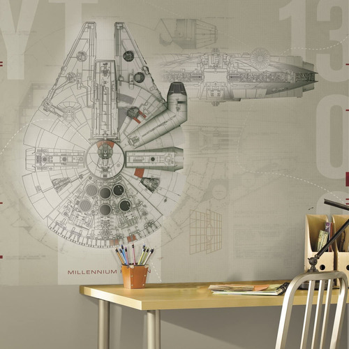 Star Wars Millennium Falcon Prepasted, Mural De Pared R...