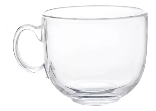 Tazas de café de vidrio transparentes de 450 ml con asas