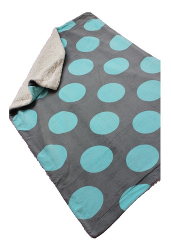 Imagen 1 de 3 de Cobertor Con Borrega Para Bebé 1.00x1.30 Modelo Dots Acqua