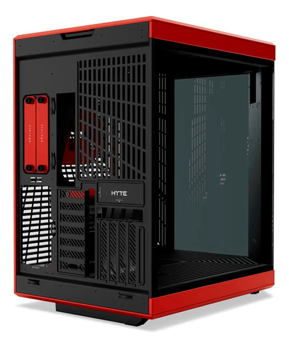 Gabinete Hyte Y70 Touch Infinite Atx Mid Tower Pantalla 2.5k Negro Y Rojo