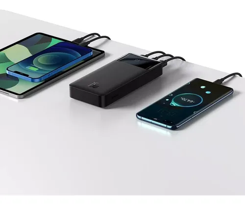 Carregador Rápido Portátil Power Bank Baseus 20000 Mah 15w Cor Preto