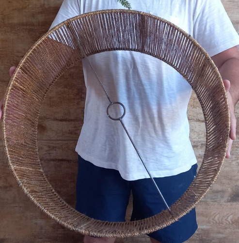 Composição 3 Luminárias Rústica Pendente Cúpula Rajada Praia
