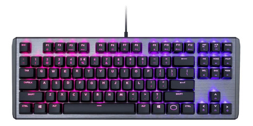 Teclado gamer Cooler Master CK530 QWERTY Gateron Red inglés US color gunmetal negro con luz RGB