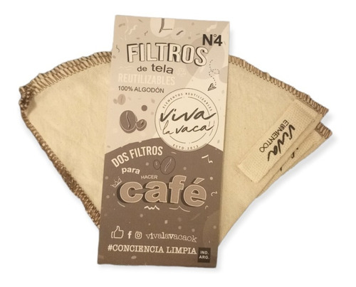 Filtro Para Café De Tela Reutilizable -eco Pack 2 Unidades