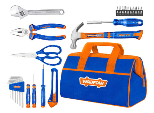 Set Herramientas Manuales 27 Pzs Wadfow Color Azul Y Naranja