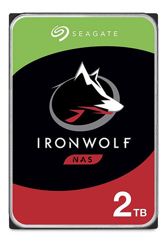 HD Seagate Ironwolf Nas Sata Iii de 2 TB, 64 MB, 5900 rpm, color plateado