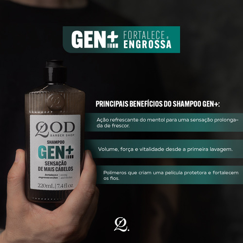 Shampoo Fortalecedor Sensação De Mais Cabelo Gen+ 220ml Qod