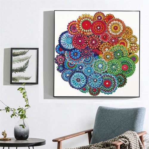 Kits De Arte De Pintura De Diamante Mandala 5d Para Adultos Color 02 Color Del Armazón 02