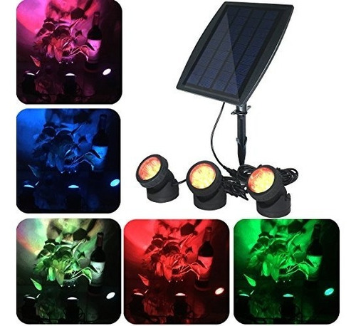 Yadico Solar Powered Sumergible Lámparas Rgb Cambio De Color