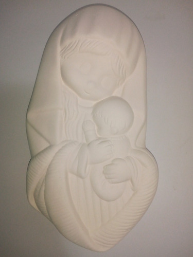 Virgen Para Decorar Tu Pared Cerámica En Blanco Para Pintar.