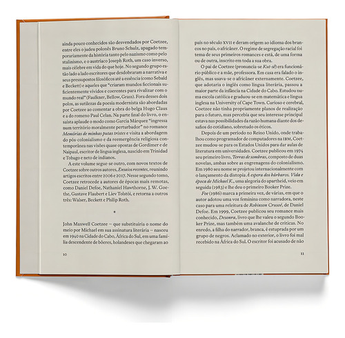 Mecanismos internos: Textos sobre literatura (2000-2005), de Coetzee, J. M.. Selo Ilimitada Editorial Editora Carambaia EIRELI, capa dura em português, 2020