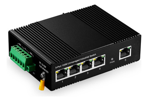 Conmutador Ethernet Industrial Binardat De 5 Puertos Con Car