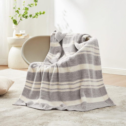 Snuggle Sac Manta Gris Para Sofá, Mantas Reversibles Súper S