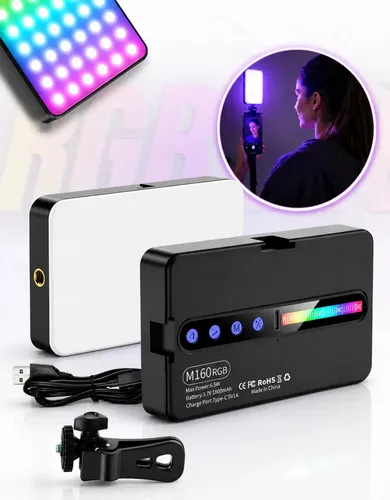 Luz De Preenchimento Led Rgb Para Foto Vídeo Recarregável Ilumina...