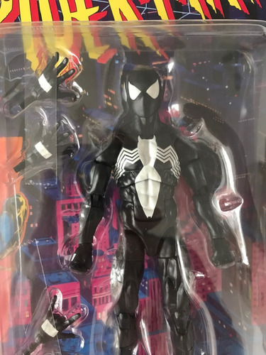 Symbiote Spiderman Black Suit Marvel Legends Retro Animated (Usado)