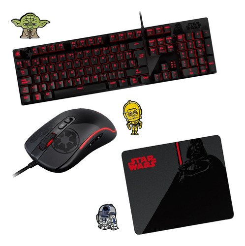 Teclado Mecanico + Mouse + Mouse Pad Star Wars Darth Vader