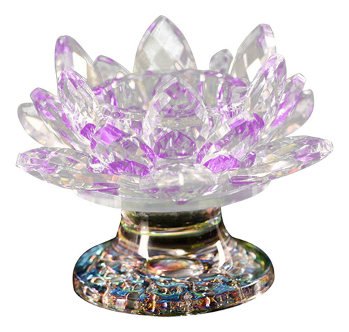 Centro De Mesa Con Forma De Flor De Loto De Cristal Morado