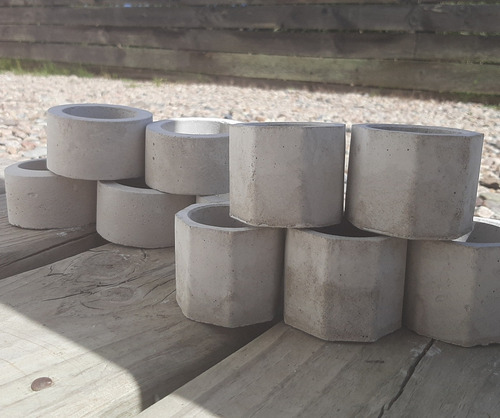 Mini Macetas Concreto Souvenir 30 Octogonales + 20circulares