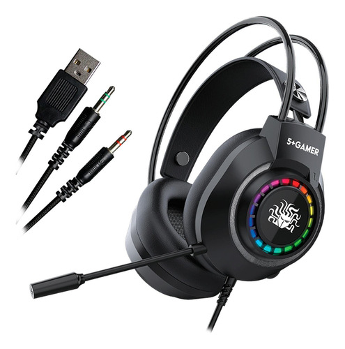 5+ Headset gamer 5+ rgb usb plug and play - x5-1000