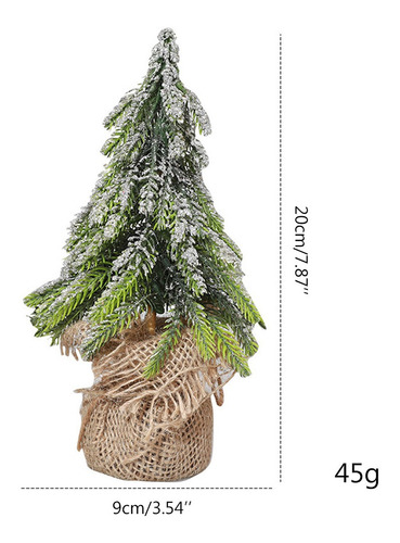 Árbol De Pino De Nieve En Miniatura De Escritorio, Arpillera