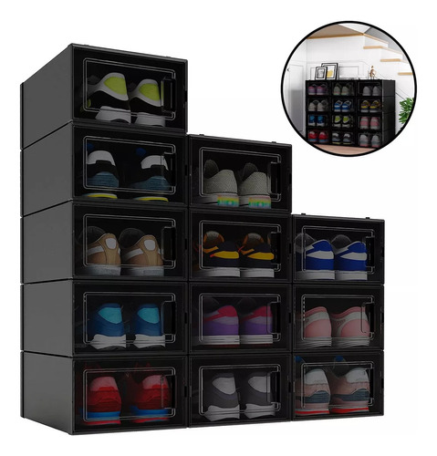 Cajas Organizadoras Cajoneras Apilables Para Zapatos 12 Pzs