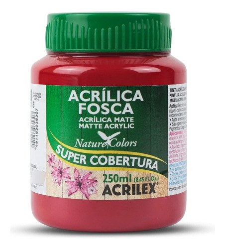 Tinta Acrílica Fosca Artesanato Acrilex 250ml Ótima Cobertur Cor Púrpura