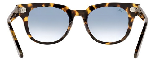 Óculos de sol Ray-Ban Wayfarer Meteor tamanho Standard armação polished yellow havana y lente light blue