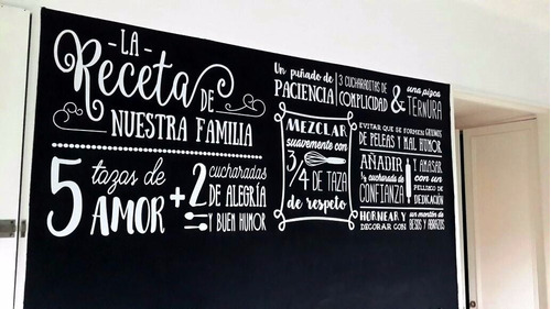 Vinilos Decorativos Frases Mod Receta 100 Cm X 60 Cm