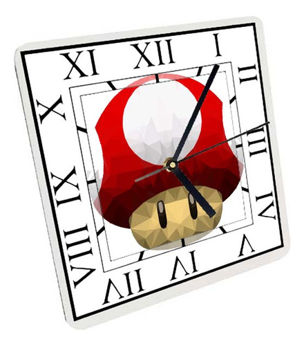 Reloj Madera Brillante Pared Y Mesa  Diseño Mario Bros  A191