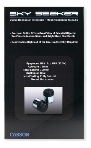 Telescopio Reflector Carson Skyseeker 15-37.5x Azul
