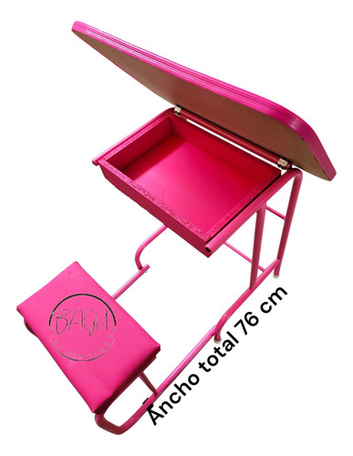 Mesa Infantil Escolar Pupitre Niña Desmontable Rosa