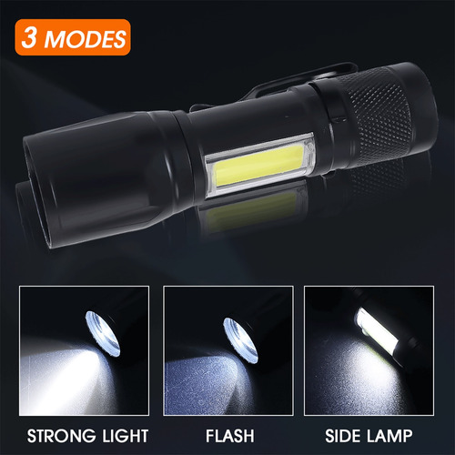 Linterna Cob Light Portátil Con Zoom Led.