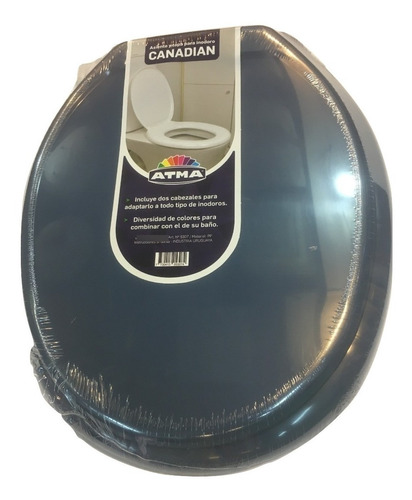 Tapa De Inodoro Atma Canadian  Plastica  Gtia Azul Piedra