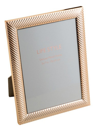 Porta Retrato Prestige Thick Line Rose Gold 20 X 25 Cm Cor Dourado-escuro Liso