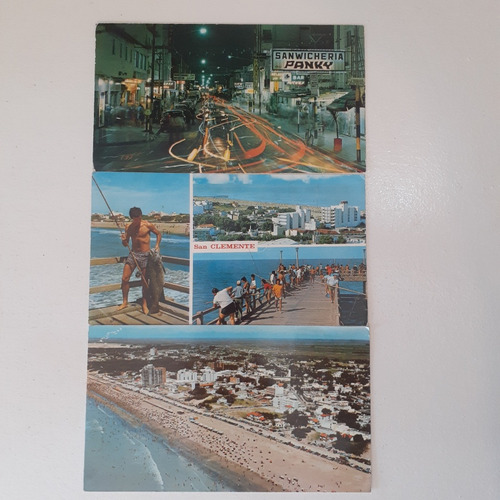 Postales Antiguas San Clemente Del Tuyu X 3 Un.años 70