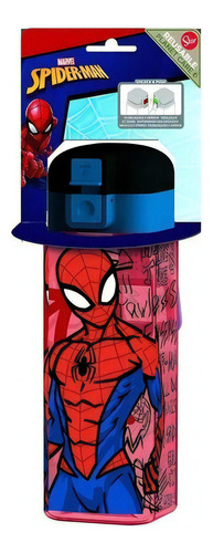 Botella Cuadrada Spiderman 550 Ml Cresko Ha138 Lanus Myr