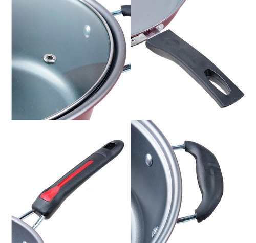 Bateria Cocina Olla Sarten Wok 4 Pzas Antiadherente Welleasy