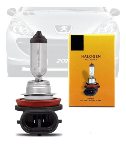 Lampada Farol Milha Halogena Code 4300k 55w H11 Peugeot 207