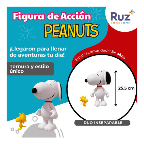 Figura Toddler Ruz Peanuts (snoopy Y Woodstock 32 Cm Blanco)