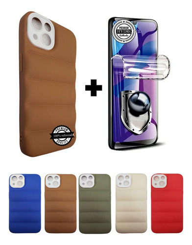 Case Protector Puff Acolchonado iPhone 13 + Lámina Hydrogel