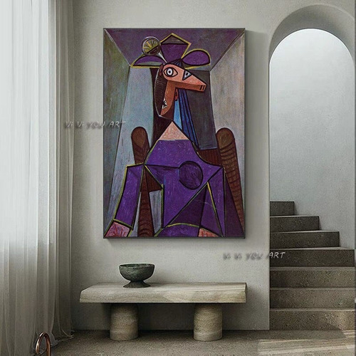 Imagen 3 de 10 de Cuadros-picasso Cara25-moderno,decorativo,95x60cm-16k Resol