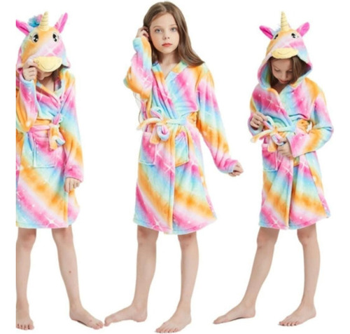 Bata Pijama Unicornio Abrigada  Suave Kigurumi Infantil 