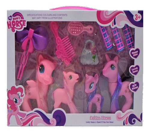 Ponys Con Accesorios Ruleros My Happy Horse Set 4 L-20-3