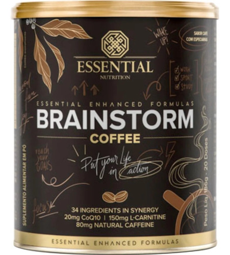 Suplemento Em Pó Essential Nutrition Coffee Com 34 Ingredientes Brainstorm Sabor Café Com Especiarias Em Lata De 186ml