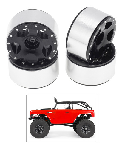 4x Rc Car Rim Parte De 1:24 Para Axial Scx24 90081 Rc Negro
