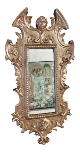 Espejo Marco De Madera  Antiguo Estilo Barroco De Colección 
